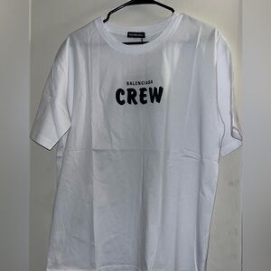 Balenciaga White Crew Graphic Tee